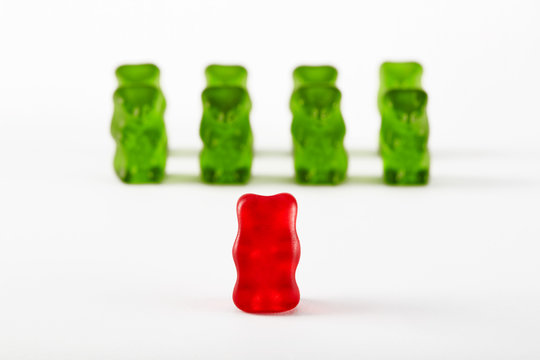 Gummy bear candies designed as a military troop