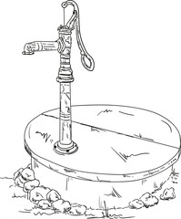 vector - old water pump