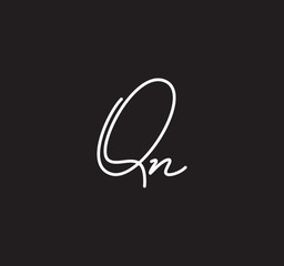 Couple Cursive Letters Initial Signature Handwriting Calligraphy