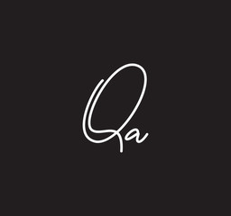 Couple Cursive Letters Initial Signature Handwriting Calligraphy