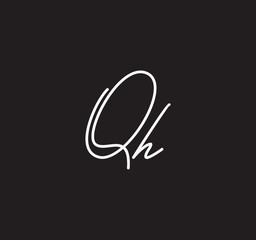 Couple Cursive Letters Initial Signature Handwriting Calligraphy