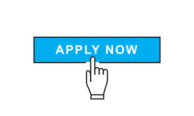 Apply now icon in flat design. vector illustration on white background. 