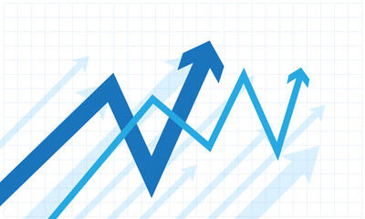 Financial Arrow Graphs on a white background. vector illustration