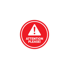 Attention please sign icon design, isolated on white background. vector illustration