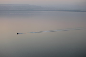 Dead Sea Jordan Israel Sunset Boat