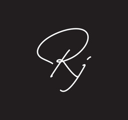 Couple Cursive Letters Initial Signature Handwriting Calligraphy