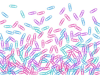 Stationary paperclips isolated on white background