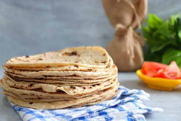 Indian Chapati / Fulka or Gehu Roti. It's a Healthy fiber rich traditional Indian food.