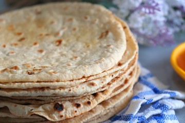 Indian Chapati / Fulka or Gehu Roti. It's a Healthy fiber rich traditional Indian food.