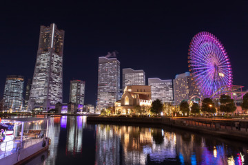 横浜の夜景　みなとみらい21