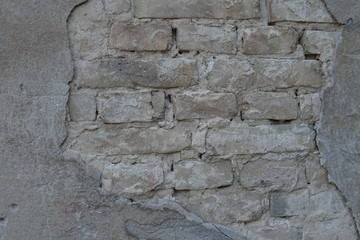Destroyed Concrete and Brick wall in Italy