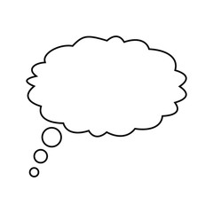 Cartoon dialogs cloud line vector, thinking cloud icon image