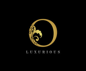 Golden O Luxury Logo Icon, Classic O Letter Logo Design.