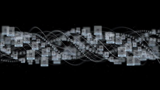 HYDROGEN MOLECULE, Animation, Rendering, Background, Loop, 4k