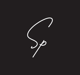 Couple Cursive Letters Initial Signature Handwriting Calligraphy