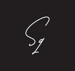 Couple Cursive Letters Initial Signature Handwriting Calligraphy