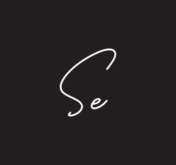 Couple Cursive Letters Initial Signature Handwriting Calligraphy