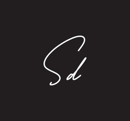 Couple Cursive Letters Initial Signature Handwriting Calligraphy