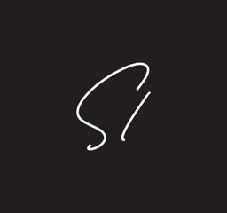 Couple Cursive Letters Initial Signature Handwriting Calligraphy