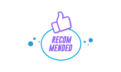 vector illustration set banner recommended with thumbs up