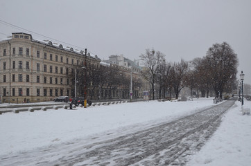 The winter scene of Brastilava old town. Slovakia, officially the Slovak Republic, is a landlocked country in Central Europe.