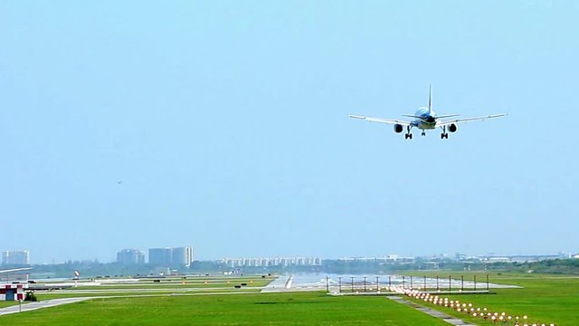 Jet Plane Landing stock video
