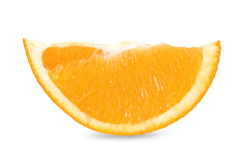 cut of orange isolated on white background