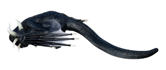 3D Rendering Fairy Tale Dragon on White