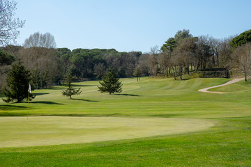 Catalan golf Field in Mountains