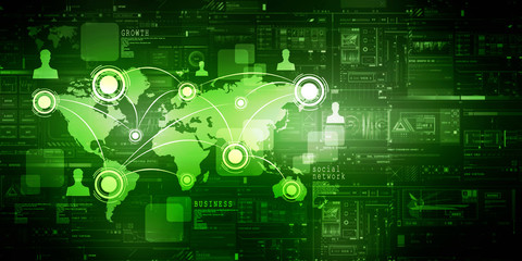 2d illustration Business Network concept