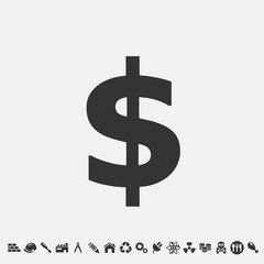 dollar currency sign icon vector for web and graphic design