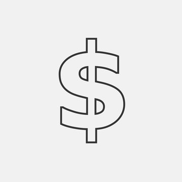 dollar currency sign icon vector for web and graphic design