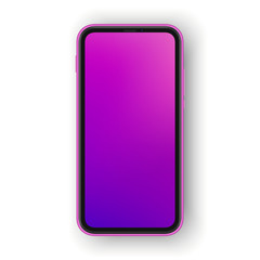 Frameless smartphone. Cellphone mock up isolated