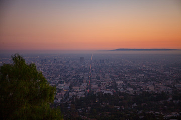 Fototapeta na wymiar Sunset Over City 