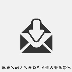 incoming mail icon vector for web and graphic design