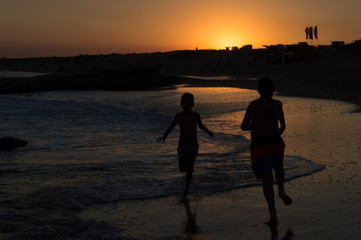 Happiness in the sunshine at the beach