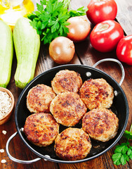 Burgers with oat flakes and zucchini