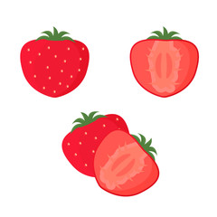 Strawberry fruit cartoon icon. Vector. 