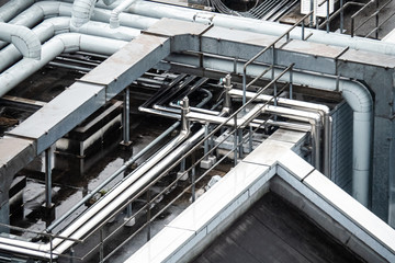 Pipeline  engineering system on building. Background for architecture and engineering service design.