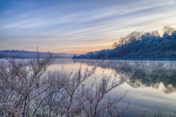 Ein Wintermorgen am Baldeneysee in Essen
