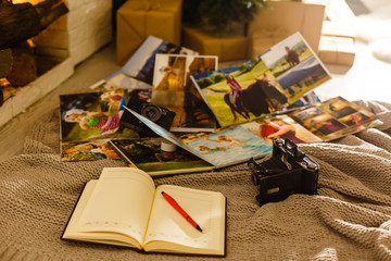 Vintage Camera and notebook with custom text space
