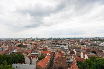 Fototapeta na wymiar High angle view of residential district in Zagreb; Croatia