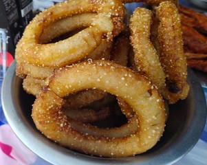 donuts with sugar on plate