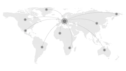 Tuinposter Global Logistics Network. World map © Bon_man