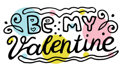 Vector illustration. hand drawn lettering to Valentines Day.