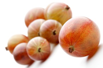 Close-up of grapes on white background