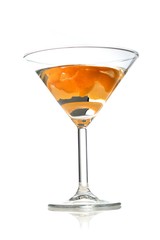 Studio shot of drink in martini glass
