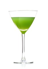 Studio shot of drink in martini glass