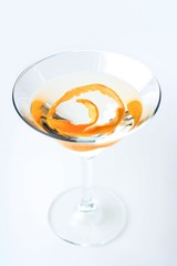 Studio shot of drink in martini glass