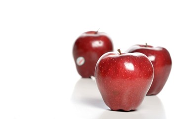 Studio shot of red apples